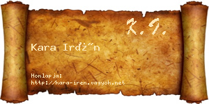Kara Irén névjegykártya